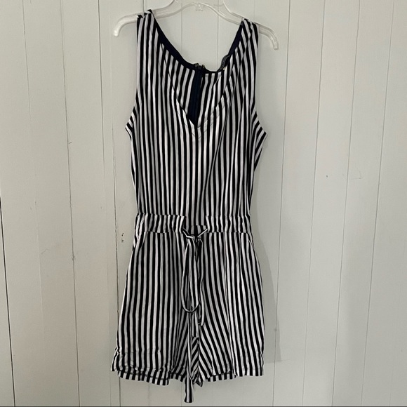MDS Stripes M Amanda navy-White striped shorts Romper - Picture 6 of 14
